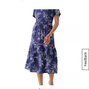Robbie Bee Navy Floral Midi Dress